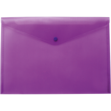 Папка-конверт А4 на кнопке, полупрозрачная, фиолетовый