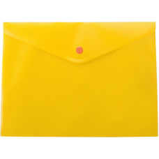 Папка-конверт А4 на кнопке, полупрозрачная, желтый