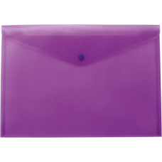 Папка-конверт А5 на кнопке, полупрозрачная, фиолетовый