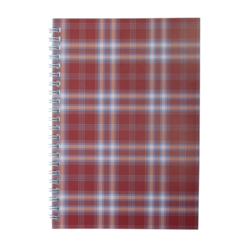 Тетрадь на пружине сбоку, А-5, 48л., "Shotlandka", бордовый, клетка, картонная обложка
