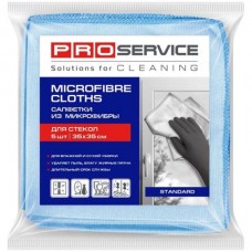 Салфетки PRO service из микрофибры для стекла и зеркал 5 шт.