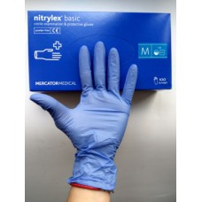 Nitrylex Basic перчатки нитриловые, нестерильные, без пудры, р.8-9 (L)