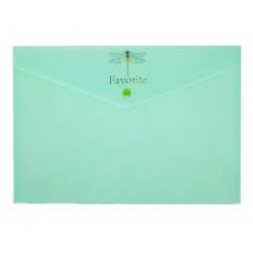 Папка-конверт на кнопке FAVOURITE, PASTEL, A4, мятный