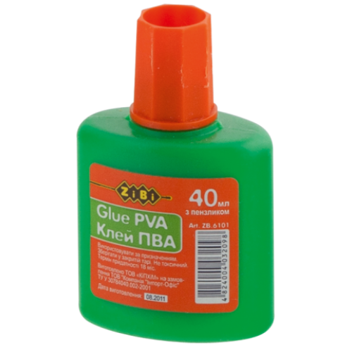 Клей ПВА с кисточкой, 40мл.