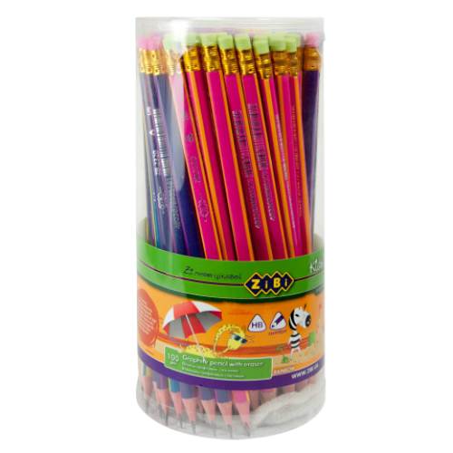 Карандаш графитовый RAINBOW HB, с ластиком, туба