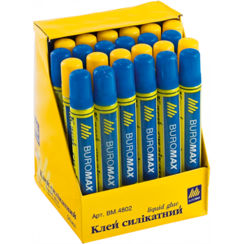 Клей силикатный 50 мл "JOBMAX" BUROMAX, с губкой