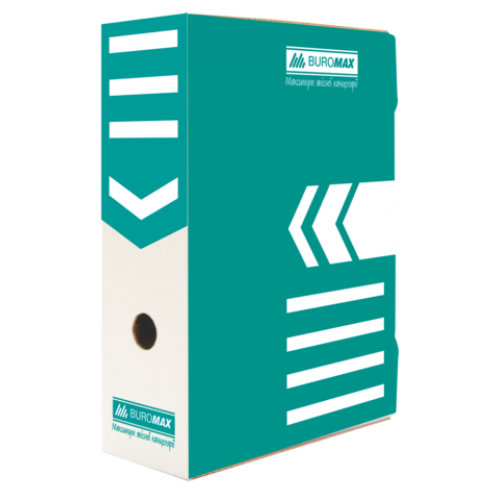 Бокс для архивации документов 100 мм, BUROMAX, бирюзовый