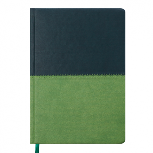 Ежедневник датированный 2019 QUATTRO, А5, 336стр. темно-зеленый + светло-зеленый