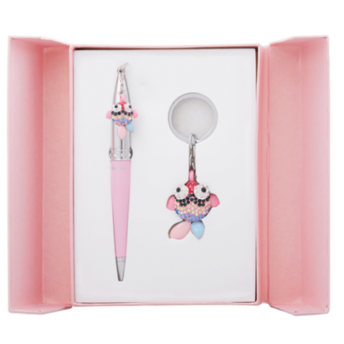 Набор подарочный "Goldfish": ручка шариковая + брелок, розовый