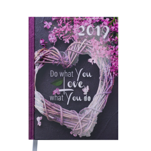 Ежедневник датированный 2019 ROMANTIC, A5, 336 стр., серый