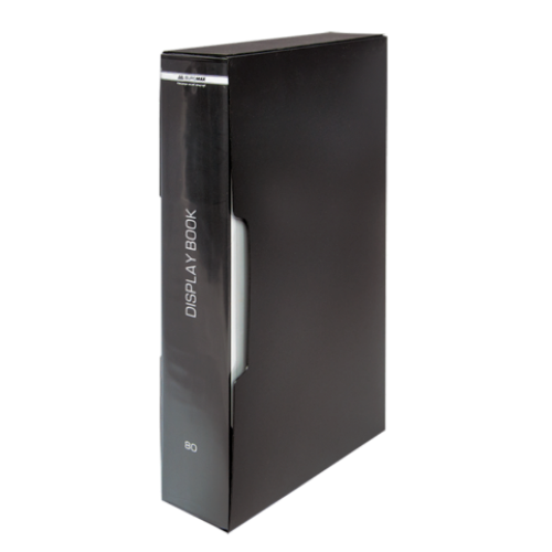 Папка пластиковая c 80 файлами А4 (в чехле), черный