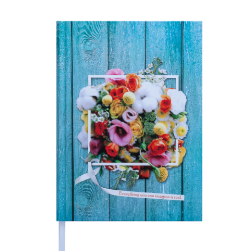 Ежедневник недатированный DAISY, A5, бирюзовый