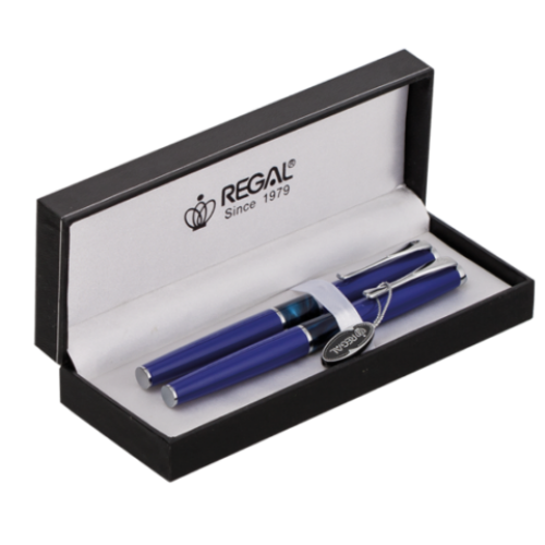 Комплект ручек (перо+роллер) в подарочном футляре L, фиолетовый