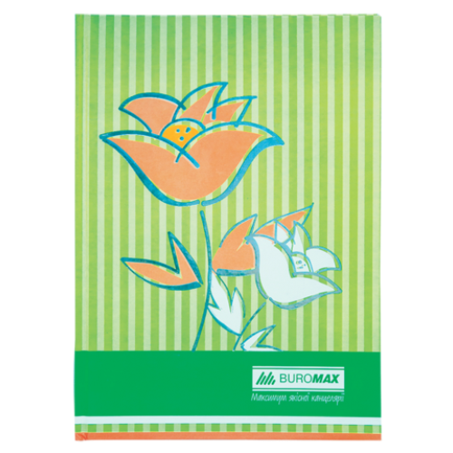 Книга канцелярская FLOWERS, А4, 80 листов, клетка, салатовый