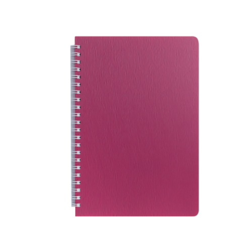 Книжка записн. на пруж. "BARK" А5, 60л.,кл., пластик.обл., малиновый