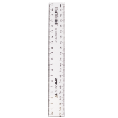 Линейка пластиковая JOBMAX 20см., прозрачная