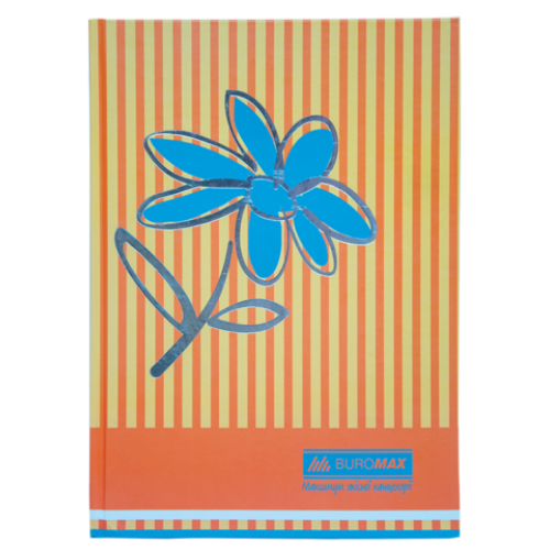 Книга канцелярская FLOWERS, А4, 80 листов, клетка, оранжевый