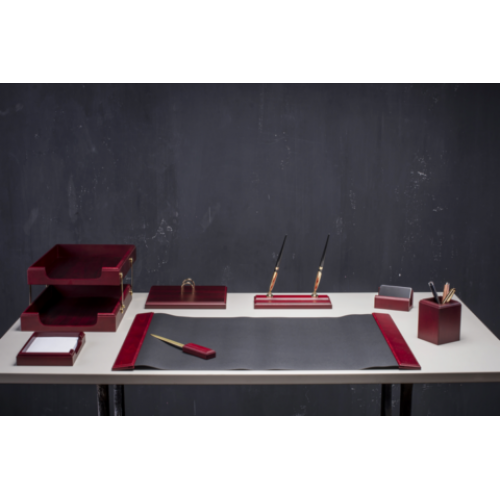 Набор настольный из натурального дерева, 8 предметов, красное дерево