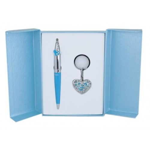 Набор подарочный "Miracle": ручка шариковая + брелок, синий