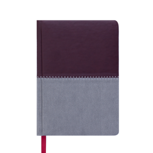 Ежедневник датированный 2019 QUATTRO, A6, 336 стр. бордовый + серый
