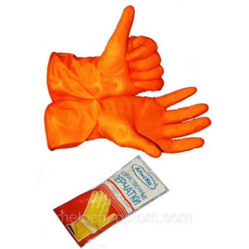 Перчатки хозяйственные "Алиско" (М) латексные, для бытового использования