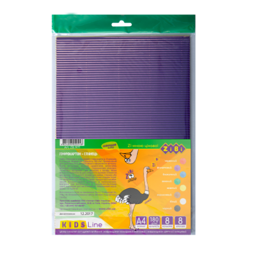 Набор цветного гофрокартона, 8 листов А4: 8 цветов