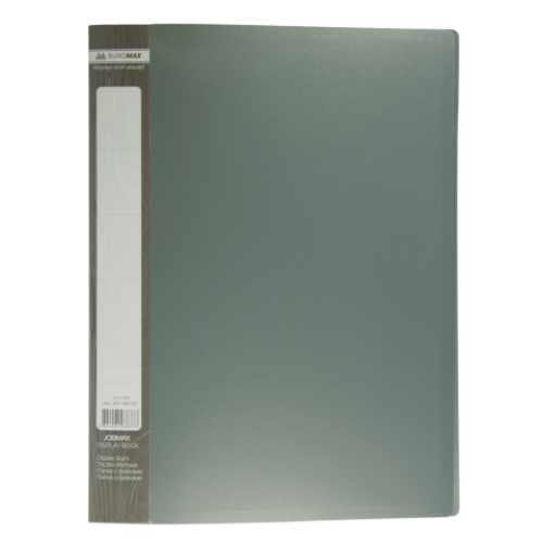 Папка пластиковая c 30 файлами А4 JOBMAX, серый