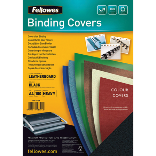 Обложки картонные А4 DELTA 250 мкм, "под кожу", черные