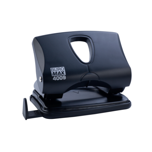 Дырокол пластиковый BUROMAX, 20 листов, черный