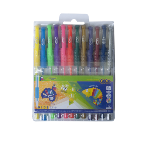 Набор из 12-и гелевых ручек NEON + металлик