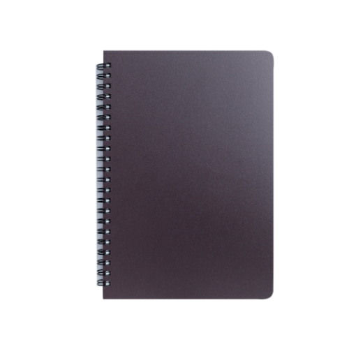 Книжка записн. на пруж. "OFFICE" А5, 96л.,кл., пластик.обл., т.коричневый