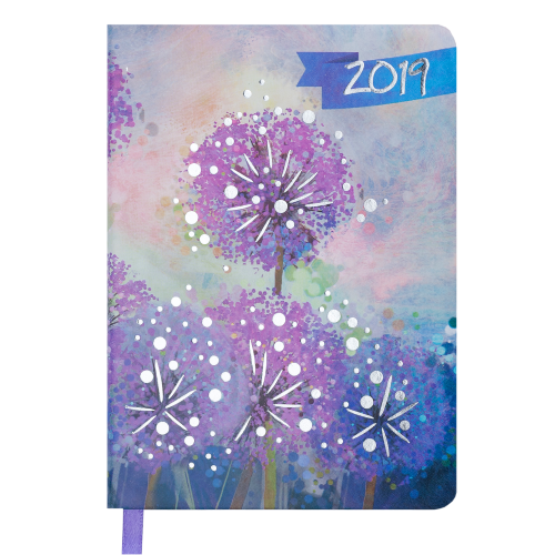 Ежедневник датированный 2019 CHERIE, A6, 336 стр., сиреневый