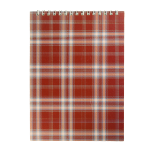 Блокнот на пружине сверху SHOTLANDKA, А5, 48 листов, клетка,бордовый