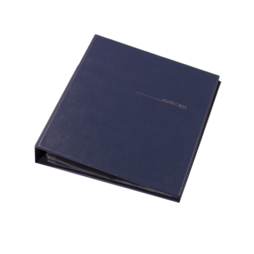 Визитница для 400 визиток на кольцах, винил, темно-синяя