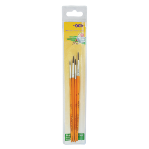 Набор кистей "School": пони круглая №2, 3, 4, 5. В пенале 4 шт.