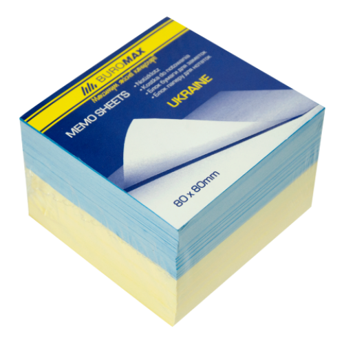 Блок бумаги для заметок "Украина" 80х80х60мм, не склеенный