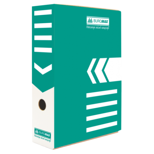 Бокс для архивации документов 80 мм, BUROMAX, бирюзовый