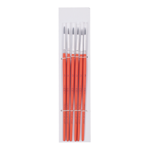 Кисть белка круглая №3, в блистере 6 шт