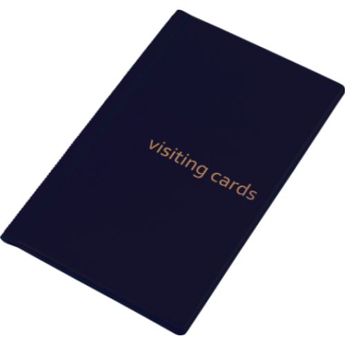 Визитница для 60 визиток, PVC, темно-синяя
