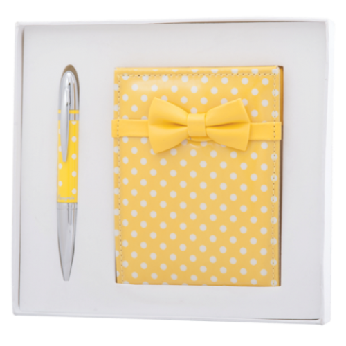 Набор подарочный "Monro": ручка шариковая + зеркало, желтый
