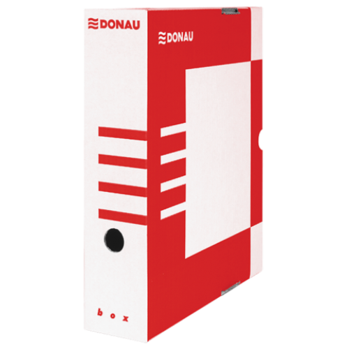 Бокс для архивации документов, 80 мм, DONAU, красный