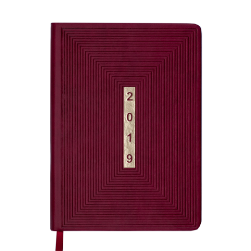 Ежедневник датированный 2019 MEANDER, A5, 336 стр., бордовый