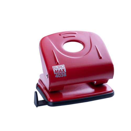 Дырокол металлический BUROMAX, 30 листов, красный