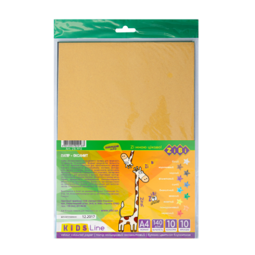 Набор бумаги цветной бархатной, 10 листов: 10 цветов