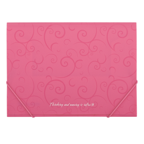 Папка пластиковая А4 на резинках, BAROCCO, розовый