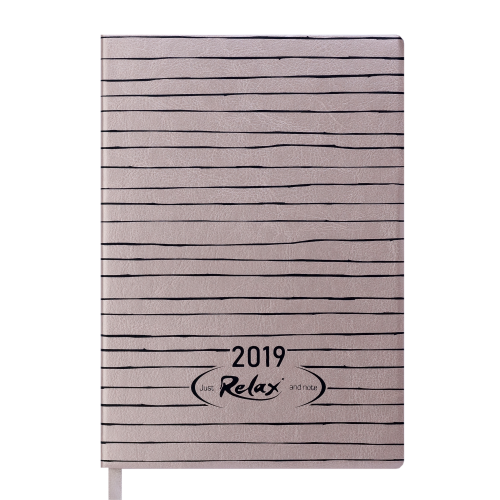 Ежедневник датированный 2019 RELAX, A5, 336 стр., золото