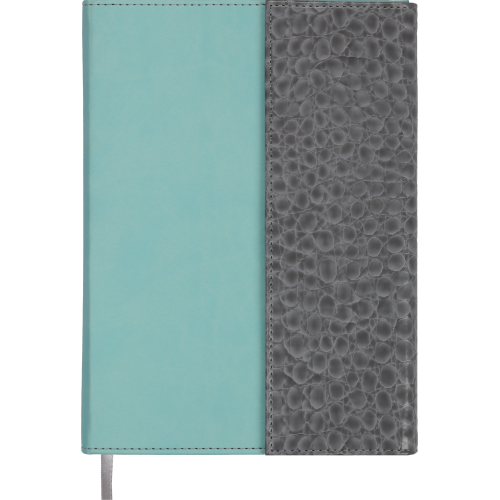 Ежедневник недатированный PRIMO, A5, серый с бирюзой