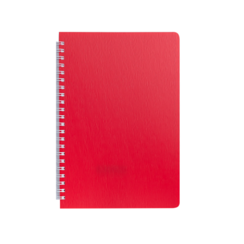 Книжка записн. на пруж. "BARK" А5, 60л.,кл., пластик.обл., красный