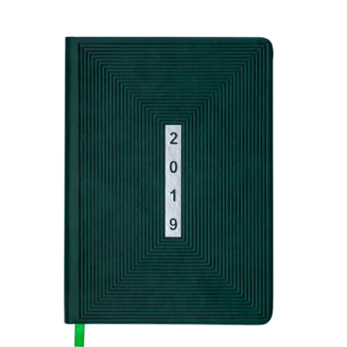 Ежедневник датированный 2019 MEANDER, A5, 336 стр., зеленый