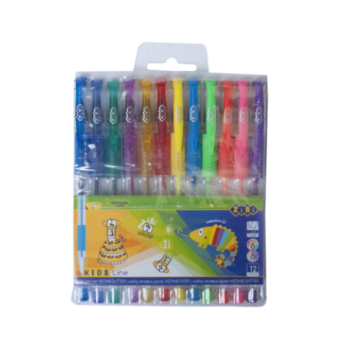 Набор из 12ти гелевых ручек NEON с блестками